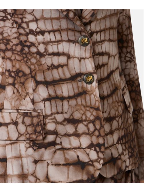 ALLIGATOR PRINT JACKET ELISABETTA FRANCHI | GI20761E2644 cacao